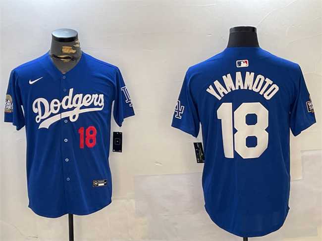 Men's Los Angeles Dodgers #18 Yoshinobu Yamamoto Royal 2024 World Series Patch Alternate Limited Stitched Jersey,We sell and wholesale Men's Los Angeles Dodgers #18 Yoshinobu Yamamoto Royal 2024 World Series Patch Alternate Limited Stitched Jersey on line form chian!